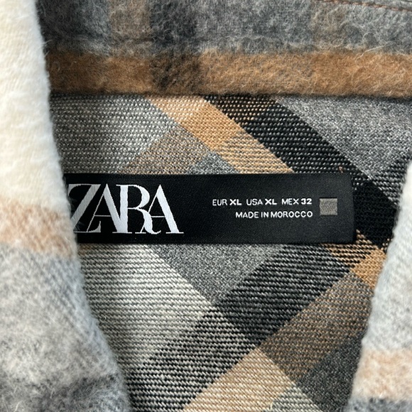 Zara Checkered Wool Blend Jacket - Picture 2 of 2